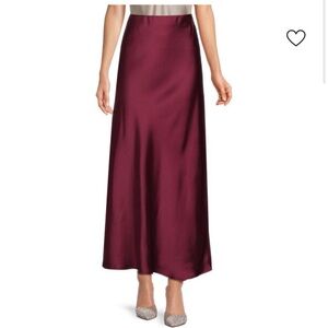 Elegant Burgundy Satin Skirt